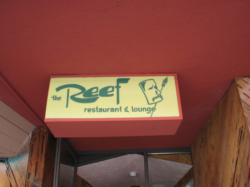 This is the sign inside the Reef's A-Frame.