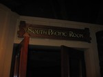 Indoors now, on the first floor- the South Pacific room.