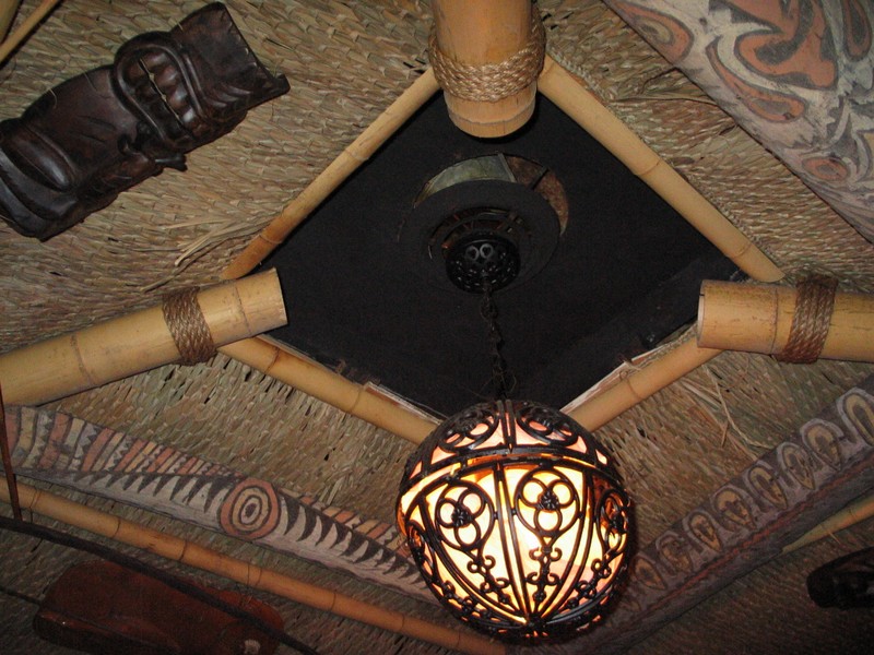Another view of the hut's ceiling.