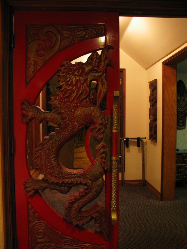 Enter through the double dragon doors!