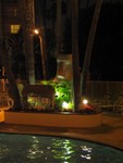 The Moai by the pool