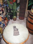 One of Monkeyman's fabulous ottomans- not a very good picture, though, and our other one didn't turn out- too dark :(