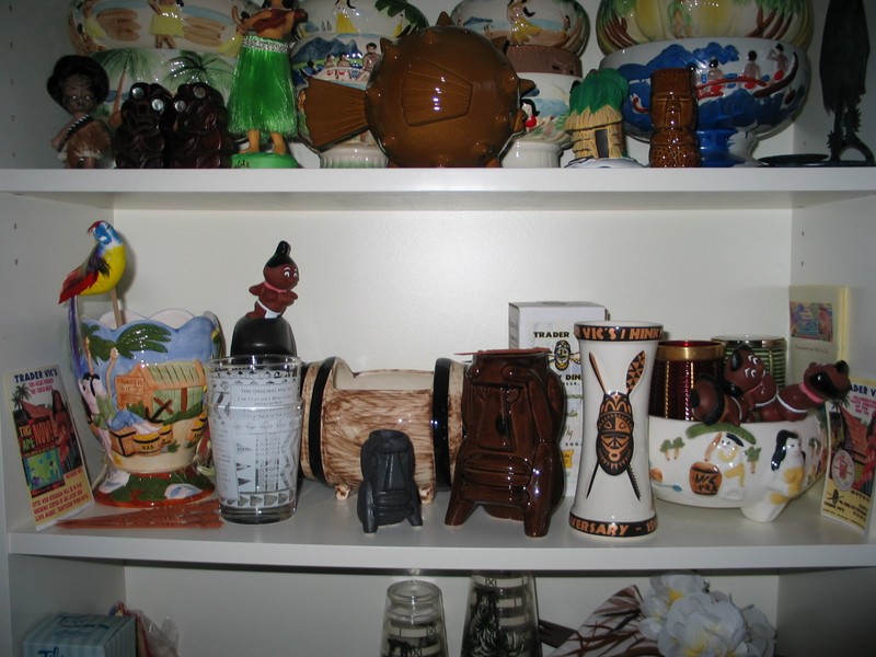 What's been dubbed "the Trader Vic's shelf". I have a few other mugs and relics scattered through the Lounge, too.