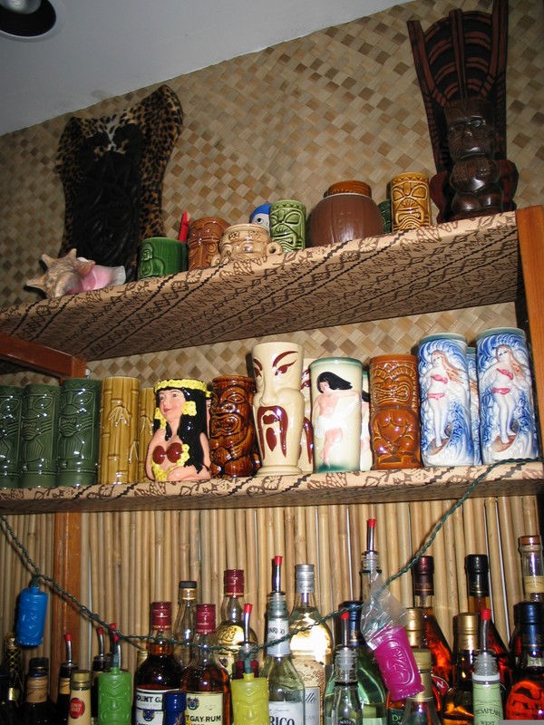 The righthand side of the bar, more daily use mugs.
