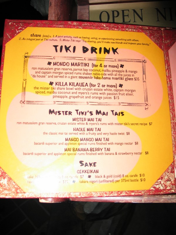 Be sure to order the "real" mai tai (Which isn't quite  it- but MUCH closer than their others.)