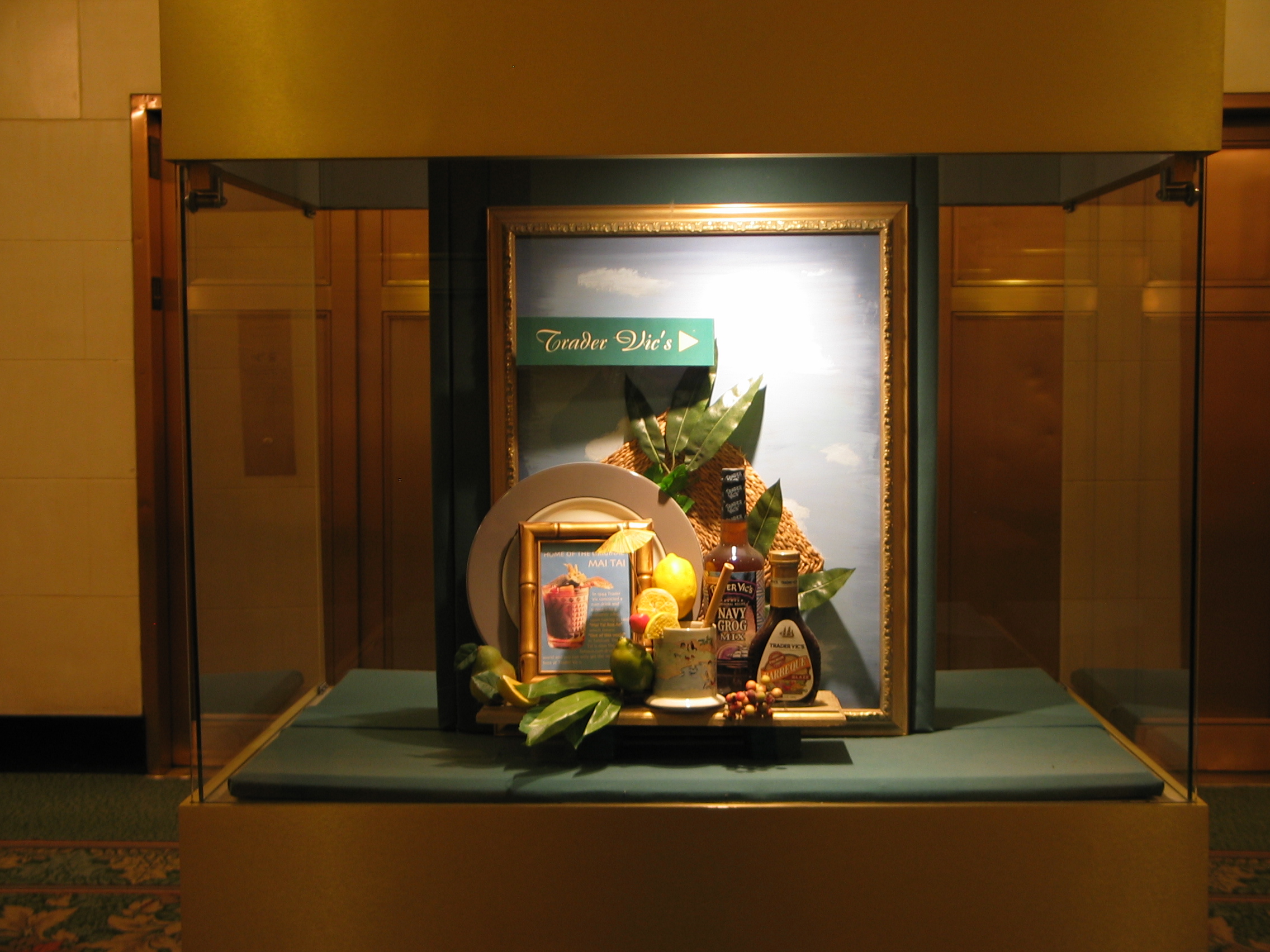 As you come down the elevator from the hotel, you see this glass case enticing you with tropical treats.