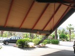 Standing by the Lobby, looking toward La Casita, the Mexican Restaurant at the Tropics.