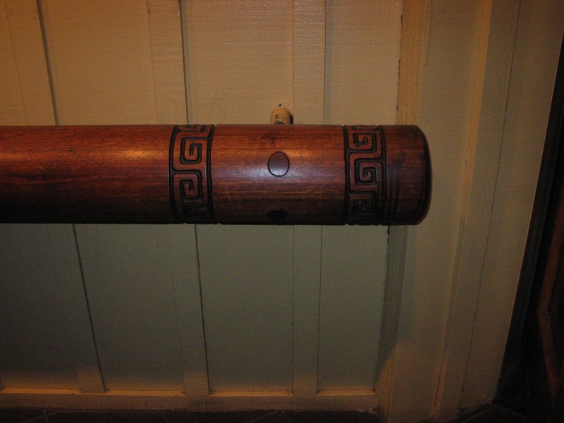Detail of the carving on the railing outside the South Pacific Room.