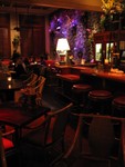 Looking across the back of the bar towards the lava rock wall.